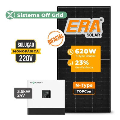 Gerador de Energia Solar Off Grid Interativo Luxpower Telhado Fibro Parafuso Metal - 1