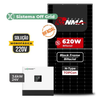 Gerador de Energia Solar Off Grid Interativo Luxpower Telhado Fibro Parafuso Metal - 1