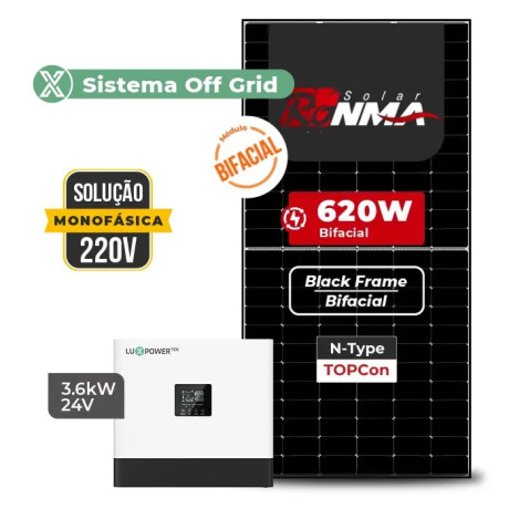 Gerador de Energia Solar Off Grid Interativo Luxpower Telhado Fibro Parafuso Metal - 1
