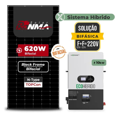 Gerador de Energia Solar Hibrido Luxpower sem Bateria Telhado Metálico Mini Trilho - 1