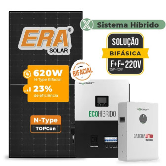 Gerador de Energia Solar Hibrido Luxpower com Bateria Telhado Fibro Parafuso Madeira - 1