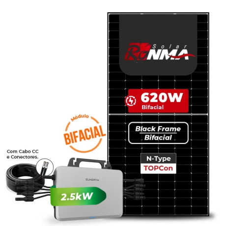 Gerador de Energia Solar Microinversor Sungrow Telhado Metálico Mini Trilho - 1