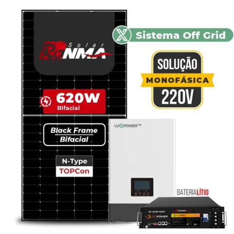 Gerador de Energia Solar Off Grid Interativo Luxpower Laje Inclinação - 1
