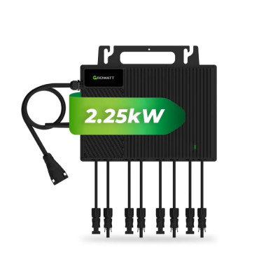 Gerador de Energia Solar Microinversor Growatt Telhado Fibro Parafuso Madeira - 2