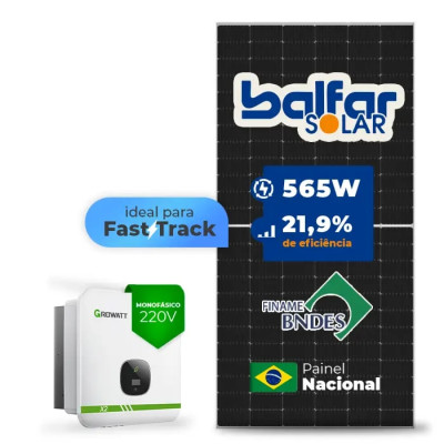 Gerador de Energia Solar On Grid Growatt Telhado Metálico Mini Trilho - 1