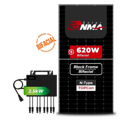 Gerador de Energia Solar Microinversor Growatt Telhado Fibro Parafuso Madeira - 1