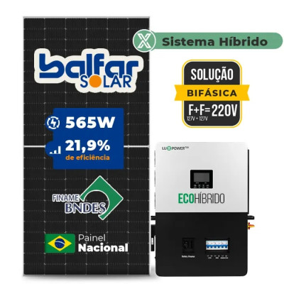Gerador de Energia Solar Hibrido Luxpower sem Bateria Telhado Cerâmico Gancho - 1