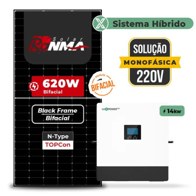 Gerador de Energia Solar Hibrido Luxpower sem Bateria Telhado Cerâmico Gancho - 1