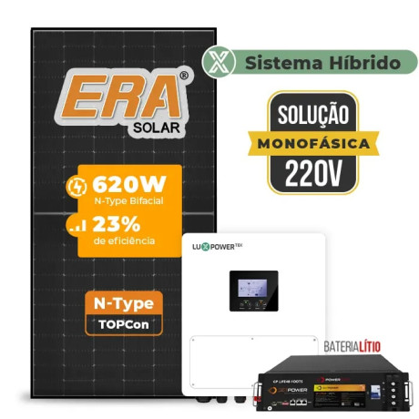 Gerador de Energia Solar Hibrido Luxpower com Bateria Laje Inclinação - 1