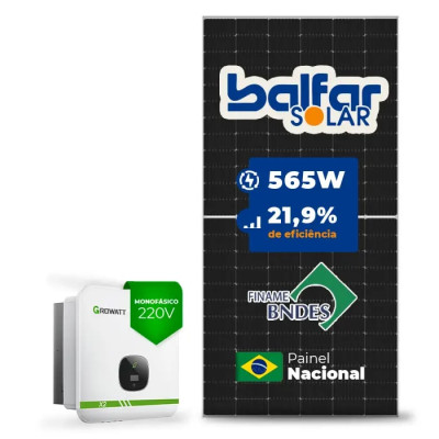Gerador de Energia Solar On Grid Growatt Telhado Fibro Parafuso Metal - 1