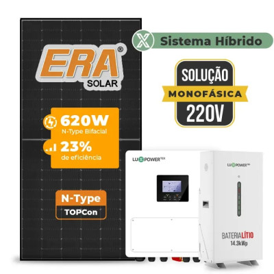 Gerador de Energia Solar Hibrido Luxpower com Bateria Telhado Fibro Parafuso Madeira - 1