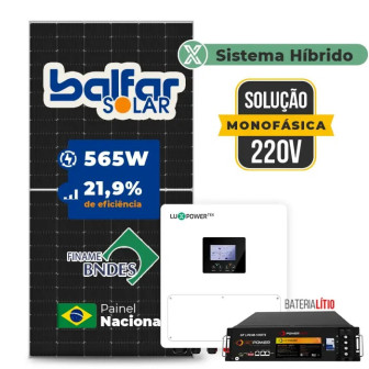 Gerador de Energia Solar Hibrido Luxpower com Bateria Telhado Fibro Parafuso Metal - 1
