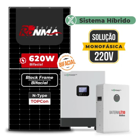 Gerador de Energia Solar Off Grid Interativo Luxpower Laje Inclinação - 1