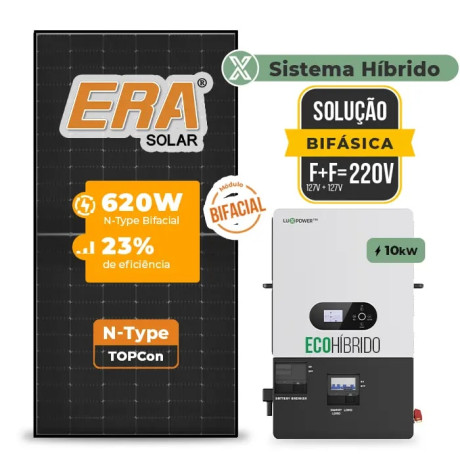 Gerador de Energia Solar Hibrido Luxpower sem Bateria Telhado Fibro Parafuso Metal - 1