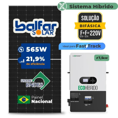Gerador de Energia Solar Hibrido Luxpower sem Bateria Telhado Fibro Parafuso Madeira - 1