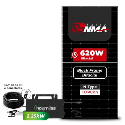 Gerador de Energia Solar Microinversor Hoymiles Telhado Metálico Mini Trilho - 1