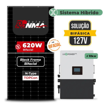 Gerador de Energia Solar Hibrido Luxpower sem Bateria Telhado Metálico Mini Trilho - 1