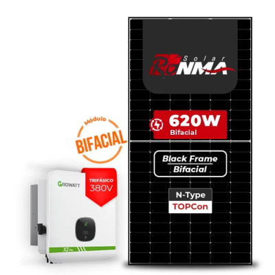 Gerador de Energia Solar On Grid Growatt Telhado Fibro Parafuso Metal - 1