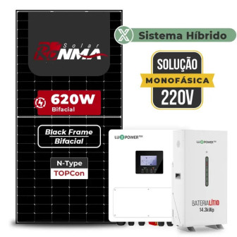 Gerador de Energia Solar Hibrido Luxpower com Bateria Laje Inclinação - 1
