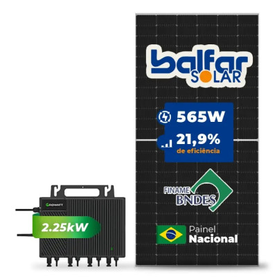 Gerador de Energia Solar Microinversor Growatt Laje Inclinação - 1