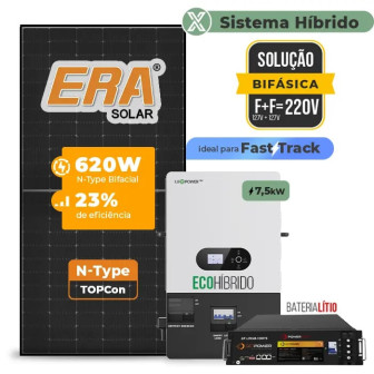 Gerador de Energia Solar Hibrido Luxpower com Bateria Telhado Metálico Mini Trilho - 1