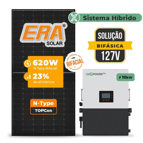 Gerador de Energia Solar Hibrido Luxpower sem Bateria Telhado Metálico Mini Trilho - 1