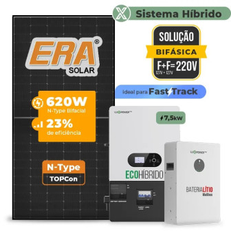 Gerador de Energia Solar Hibrido Luxpower com Bateria Telhado Cerâmico Gancho - 1
