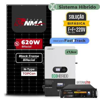 Gerador de Energia Solar Hibrido Luxpower com Bateria Telhado Fibro Parafuso Metal - 1