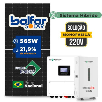 Gerador de Energia Solar Hibrido Luxpower com Bateria Laje Inclinação - 1