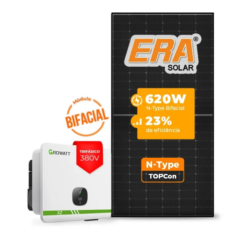 Gerador de Energia Solar On Grid Growatt Telhado Fibro Parafuso Madeira - 1