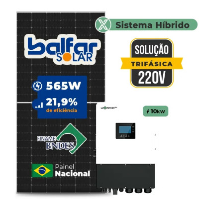 Gerador de Energia Solar Hibrido Luxpower sem Bateria Telhado Metálico Mini Trilho - 1
