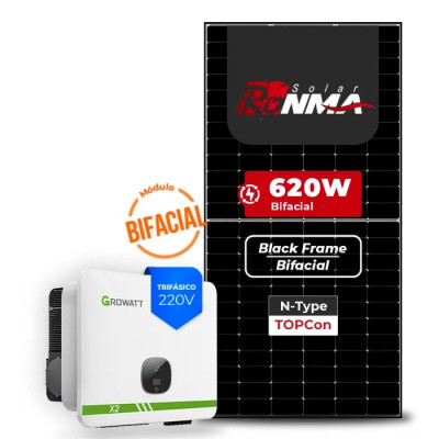 Gerador de Energia Solar On Grid Growatt Telhado Fibro Parafuso Metal - 1