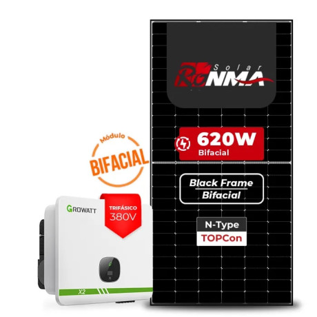 Gerador de Energia Solar On Grid Growatt Telhado Fibro Parafuso Madeira - 1