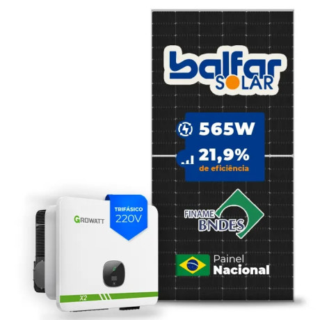 Gerador de Energia Solar On Grid Growatt Telhado Fibro Parafuso Madeira - 1