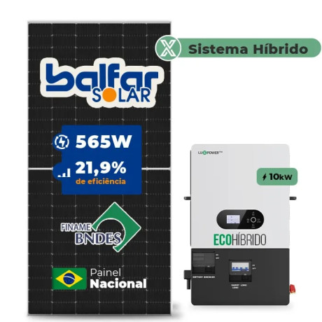 Gerador de Energia Solar Hibrido Luxpower sem Bateria Telhado Metálico Mini Trilho - 1
