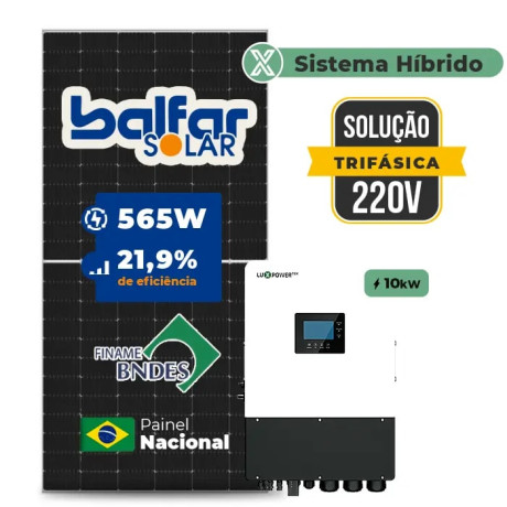 Gerador de Energia Solar Hibrido Luxpower sem Bateria Telhado Cerâmico Gancho - 1