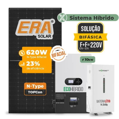 Gerador de Energia Solar Hibrido Luxpower com Bateria Telhado Cerâmico Gancho - 1