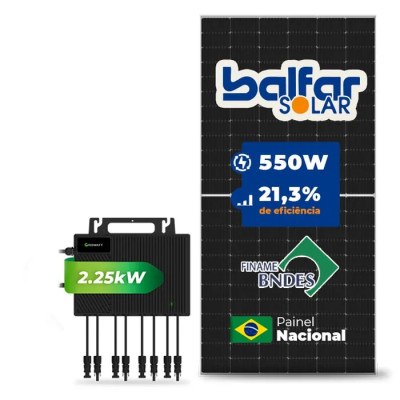 Gerador de Energia Solar Microinversor Growatt Telhado Cerâmico Gancho - 1