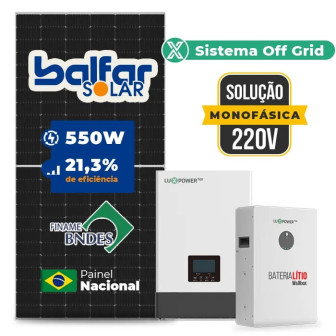 Gerador de Energia Solar Off Grid Interativo Luxpower Telhado Fibro Parafuso Madeira - 1