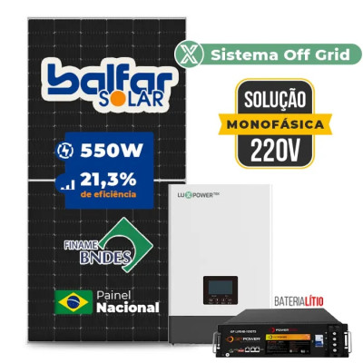Gerador de Energia Solar Off Grid Interativo Luxpower Telhado Metálico Mini Trilho - 1