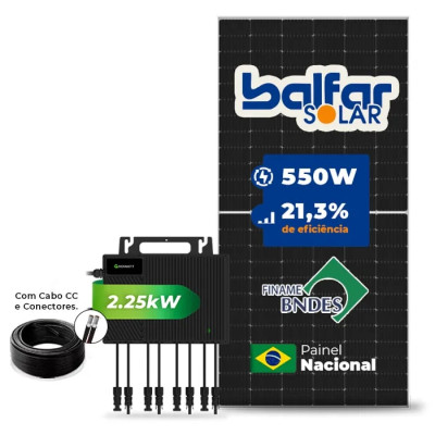 Gerador de Energia Solar Microinversor Growatt Telhado Cerâmico Gancho - 1