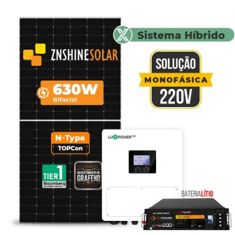 Gerador de Energia Solar Hibrido Luxpower com Bateria Laje Inclinação - 1