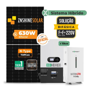 Gerador de Energia Solar Hibrido Luxpower com Bateria Telhado Metálico Mini Trilho - 1