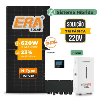 Gerador de Energia Solar Hibrido Luxpower com Bateria Telhado Metálico Mini Trilho - 1