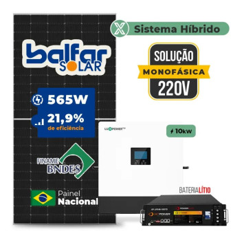 Gerador de Energia Solar Hibrido Luxpower com Bateria Telhado Cerâmico Gancho - 1