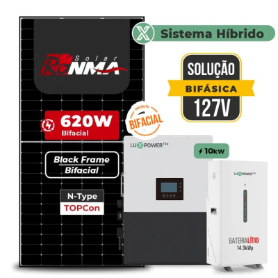 Gerador de Energia Solar Hibrido Luxpower com Bateria Telhado Fibro Parafuso Metal - 1