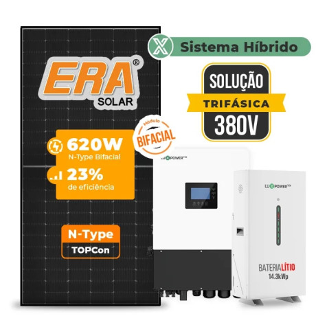 Gerador de Energia Solar Hibrido Luxpower com Bateria Sem Estrutura - 1