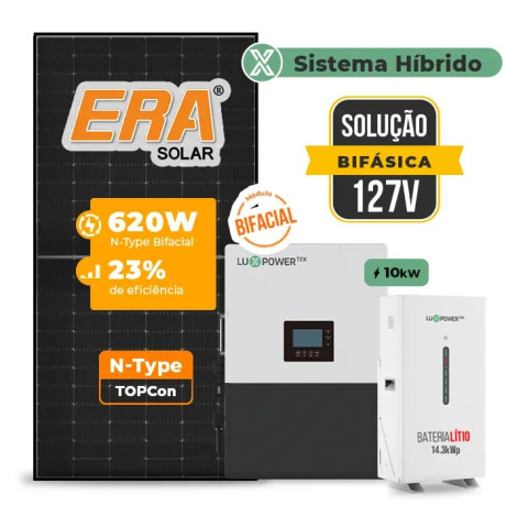 Gerador de Energia Solar Hibrido Luxpower com Bateria Telhado Fibro Parafuso Metal - 1