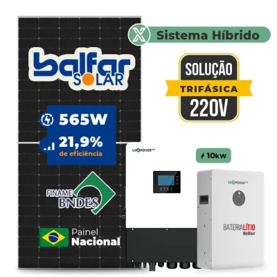 Gerador de Energia Solar Hibrido Luxpower com Bateria Sem Estrutura - 1