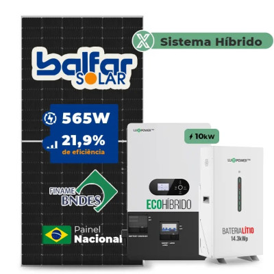 Gerador de Energia Solar Hibrido Luxpower com Bateria Laje Inclinação - 1